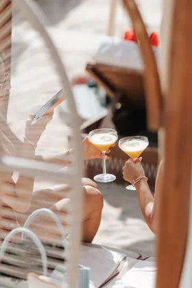 Drink at Sirene by Gaia, editorial light. Food photography in Dubai by Artur Begel
