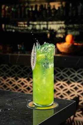Drink at Attiko, low key light. Food photography in Dubai by Artur Begel