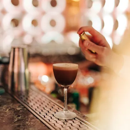 Drink at GAIA, hard flash light. Food photography in Dubai by Artur Begel