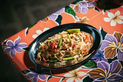 Dish at SipSong, hard flash light. Food photography in Dubai by Artur Begel