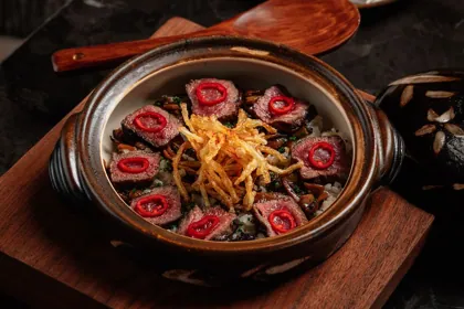 Dish at Attiko, low key light. Food photography in Dubai by Artur Begel