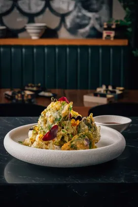 Dish at Gold Fish, low key light. Food photography in Dubai by Artur Begel