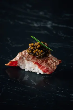 Dish at Gold Fish, low key light. Food photography in Dubai by Artur Begel