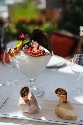 Dish at Sirene by Gaia, editorial light. Food photography in Dubai by Artur Begel
