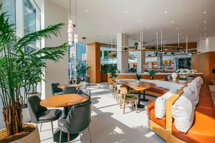 Interior of Joud Coffee, editorial light. Food photography in Dubai by Artur Begel