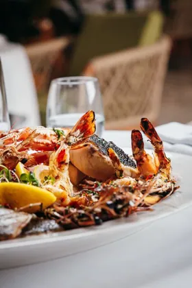 Dish at Novikov, hard flash light. Food photography in Dubai by Artur Begel