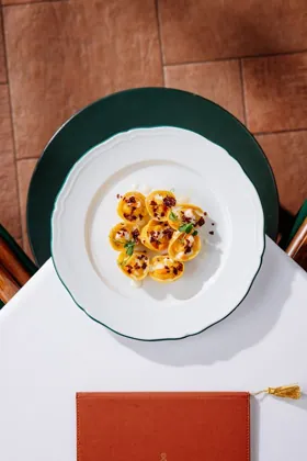 Dish at Chic Nonna, hard flash light. Food photography in Dubai by Artur Begel