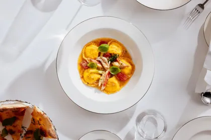 Dish at La Famiglia restaurant, high key light. Food photography in Dubai by Artur Begel