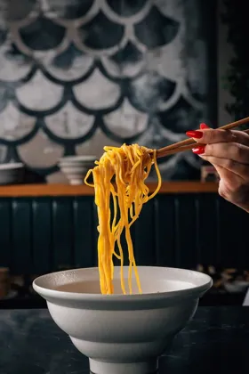 Dish at Gold Fish, low key light. Food photography in Dubai by Artur Begel