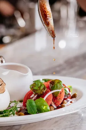 Dish at La Famiglia restaurant, hard flash light. Food photography in Dubai by Artur Begel