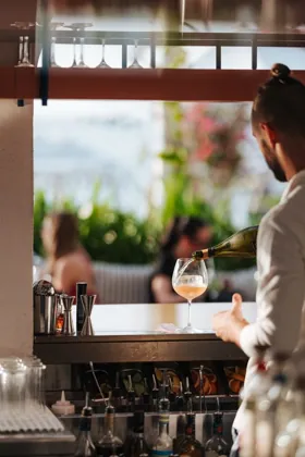 Drink at Sirene by Gaia, editorial light. Food photography in Dubai by Artur Begel