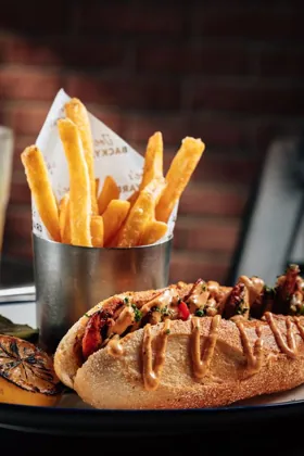 Dish at Joe's Backyard, hard flash light. Food photography in Dubai by Artur Begel