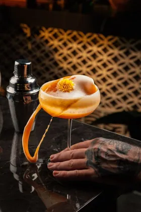 Drink at Attiko, low key light. Food photography in Dubai by Artur Begel