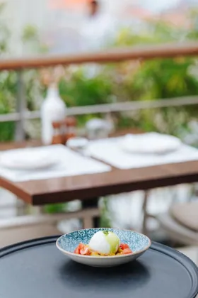 Dish at Isola, editorial light. Food photography in Dubai by Artur Begel