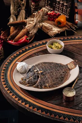 Dish at INA, low key light. Food photography in Dubai by Artur Begel
