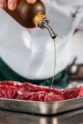 Dish at Novikov, hard flash light. Food photography in Dubai by Artur Begel