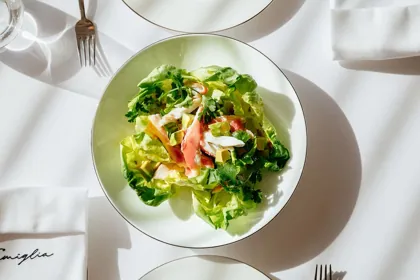 Dish at La Famiglia restaurant, high key light. Food photography in Dubai by Artur Begel