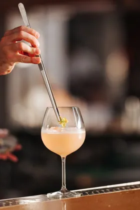 Drink at Sirene by Gaia, editorial light. Food photography in Dubai by Artur Begel