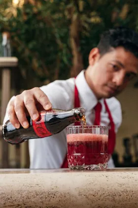 Drink at Novikov, hard flash light. Food photography in Dubai by Artur Begel