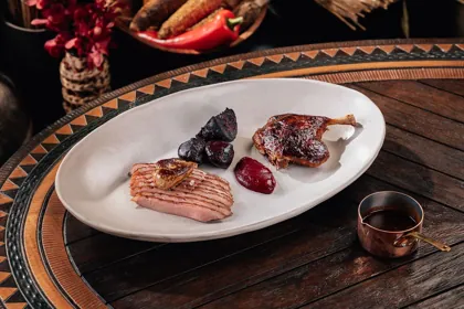 Dish at INA, editorial light. Food photography in Dubai by Artur Begel