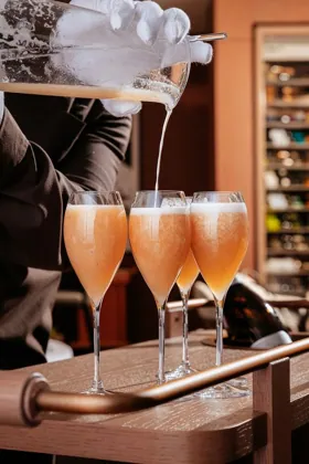 Drink at La Famiglia restaurant, editorial light. Food photography in Dubai by Artur Begel