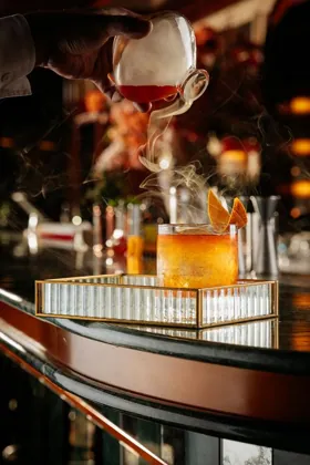 Drink at Signor Sassi, low key light. Food photography in Dubai by Artur Begel
