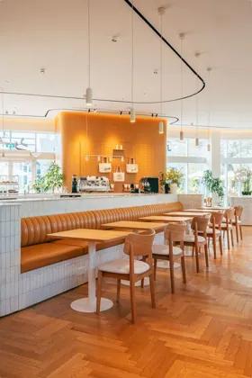 Interior of Joud Coffee, editorial light. Food photography in Dubai by Artur Begel